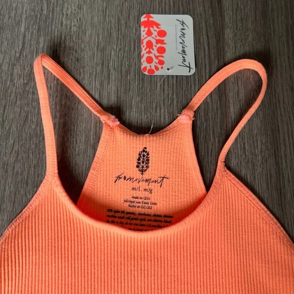 Free People Movement Happiness Runs Crop Tank In Peach Horizon Size M/L - Picture 5 of 14